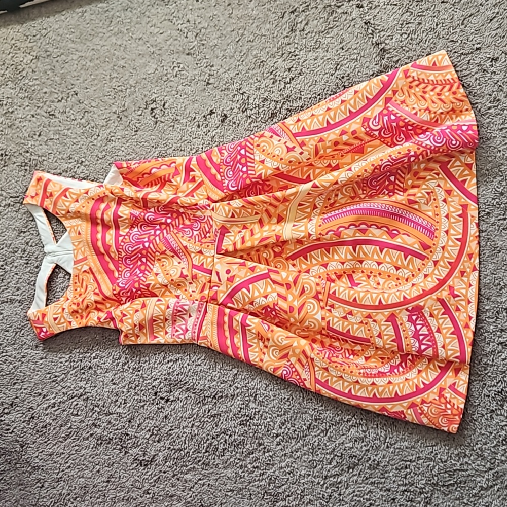 Sandra Darren floral/Aztec style dress